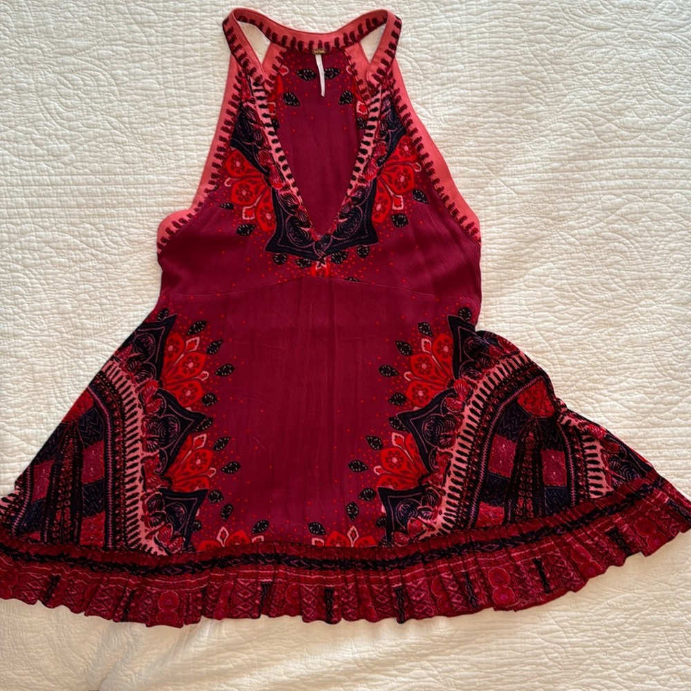 Free People Wine Print Tunic
